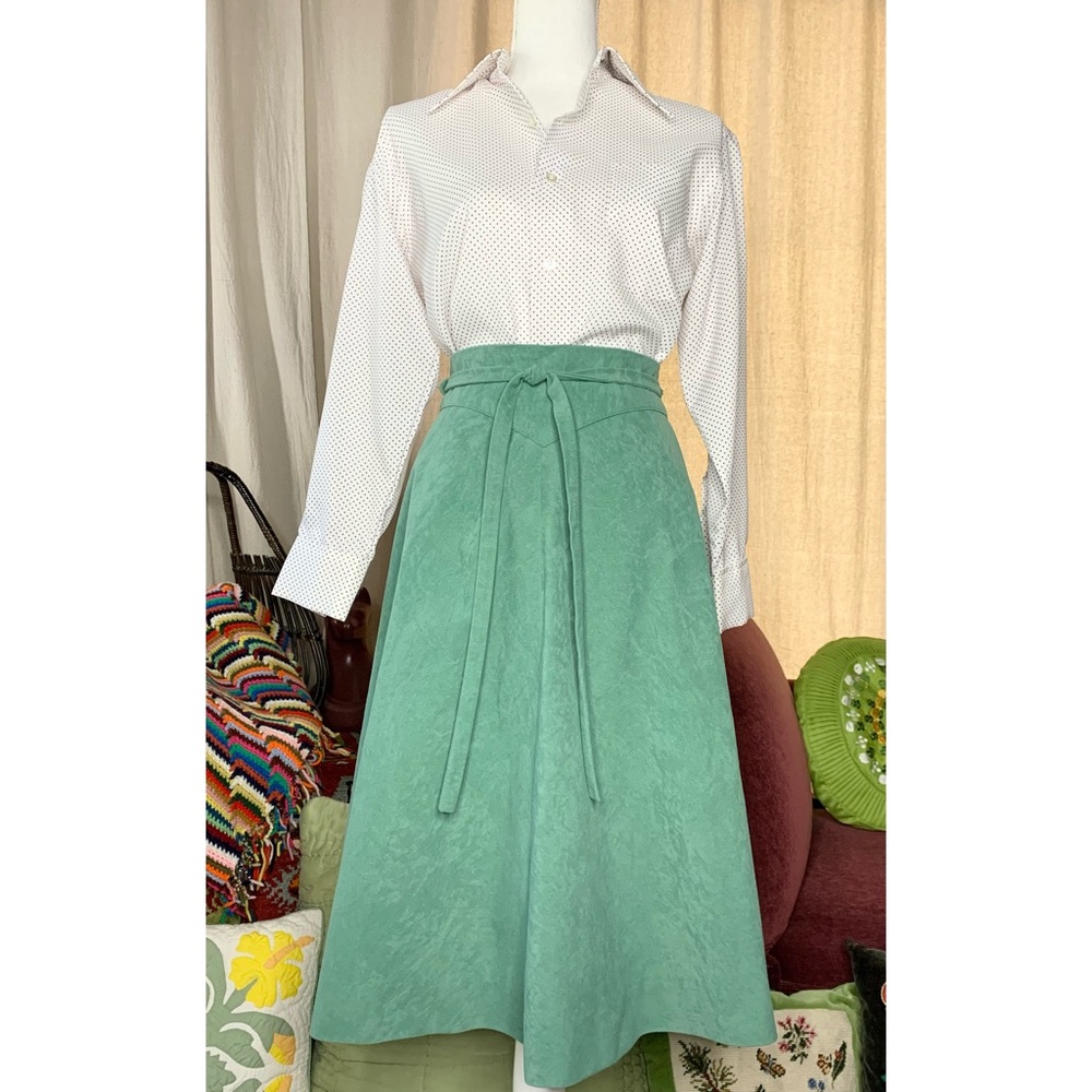 70s Green Wrap Skirt
